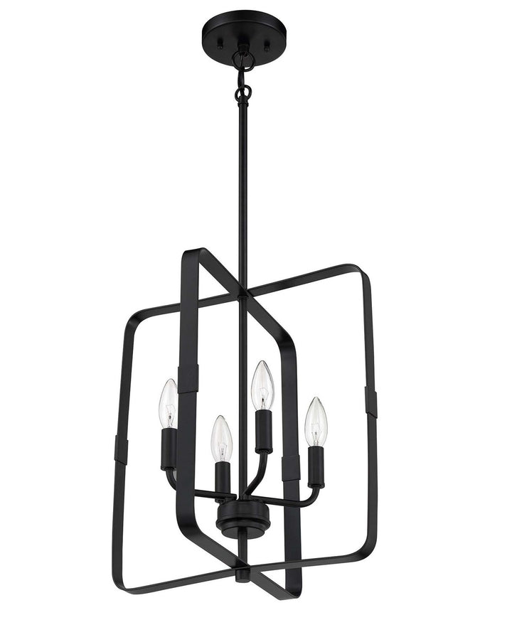 4 Light Foyer in Flat Black