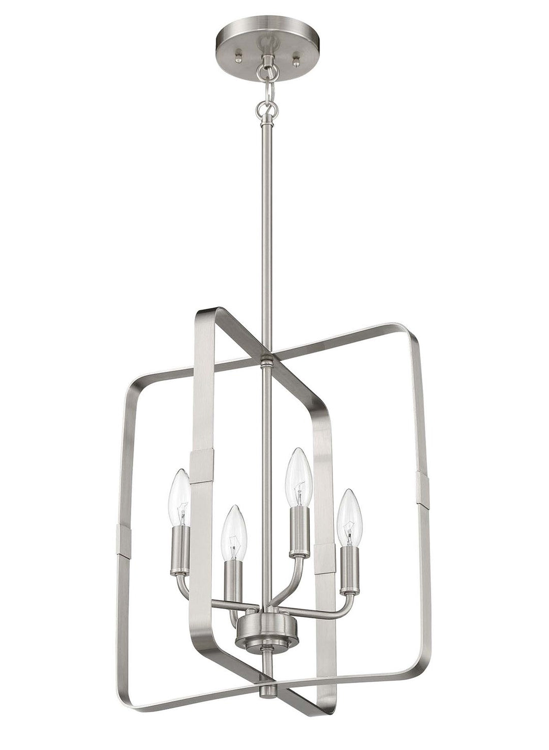 4 Light Foyer in Brushed Polished Nickel