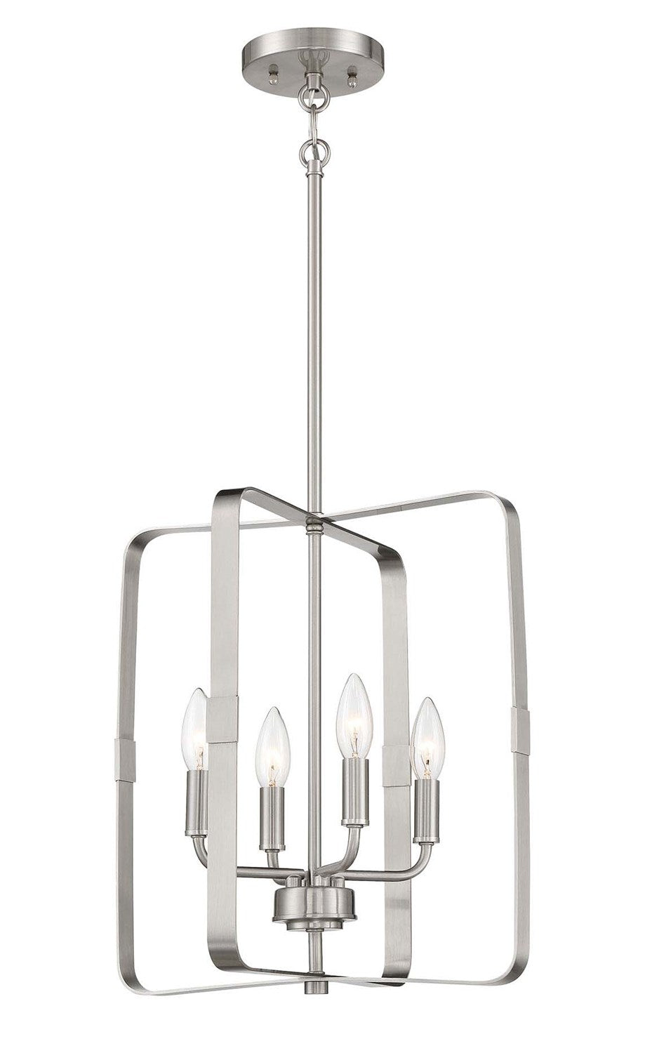 4 Light Foyer in Brushed Polished Nickel