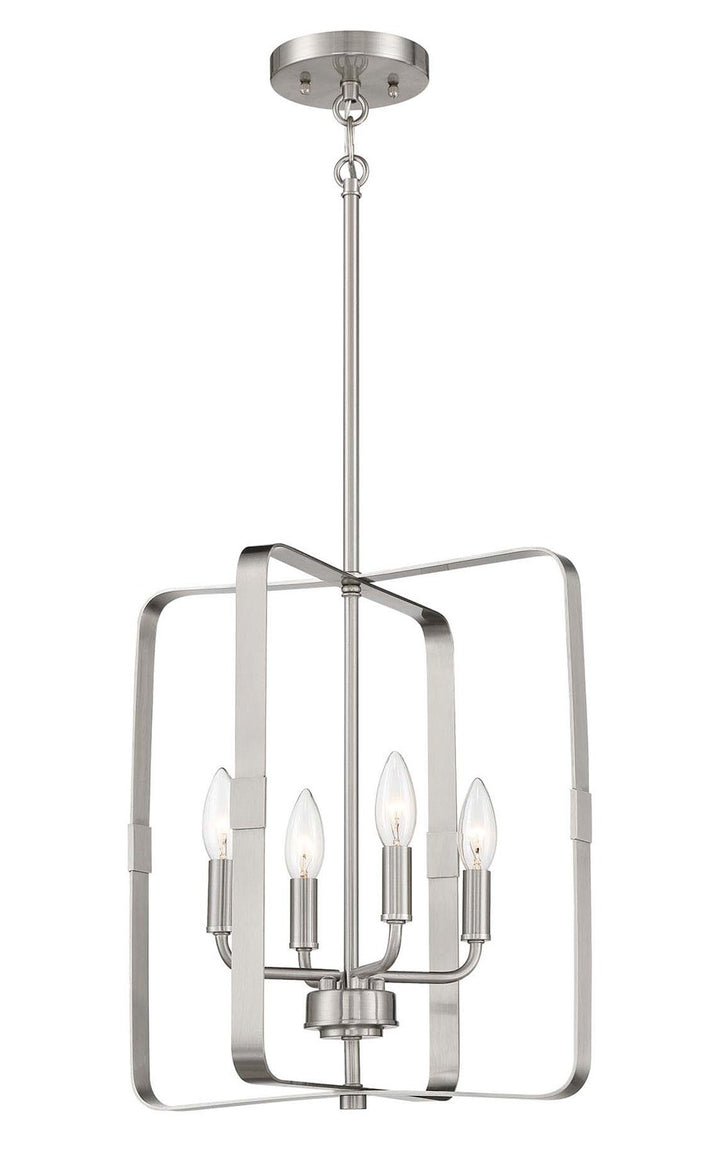 4 Light Foyer in Brushed Polished Nickel