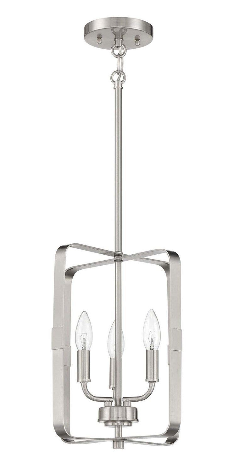 3 Light Foyer in Brushed Polished Nickel