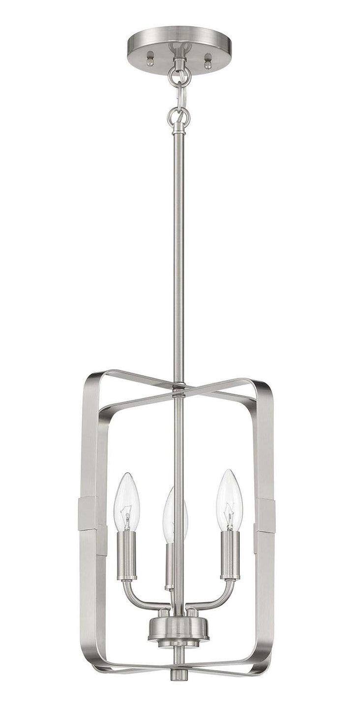 3 Light Foyer in Brushed Polished Nickel
