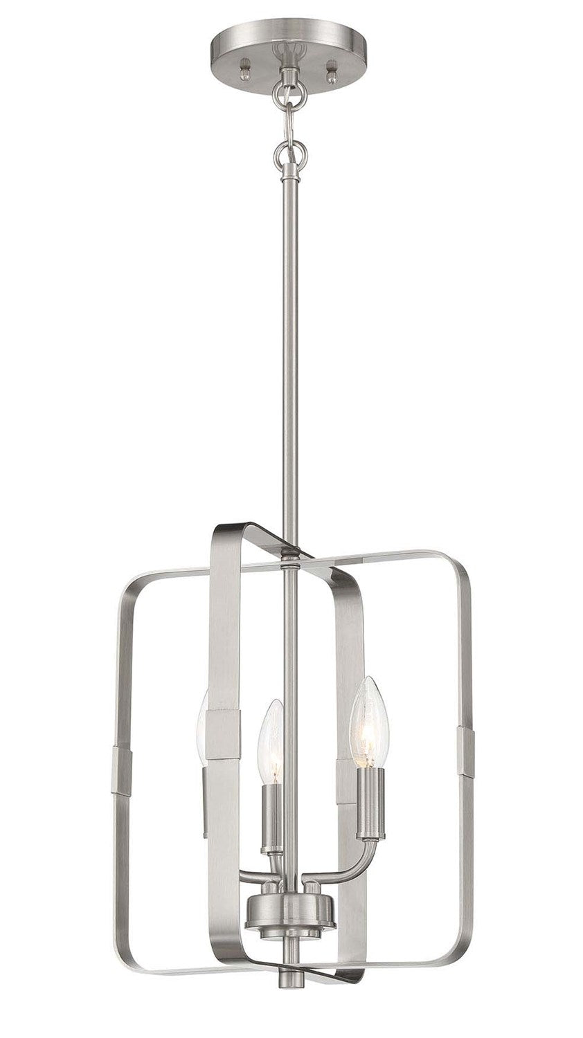 3 Light Foyer in Brushed Polished Nickel