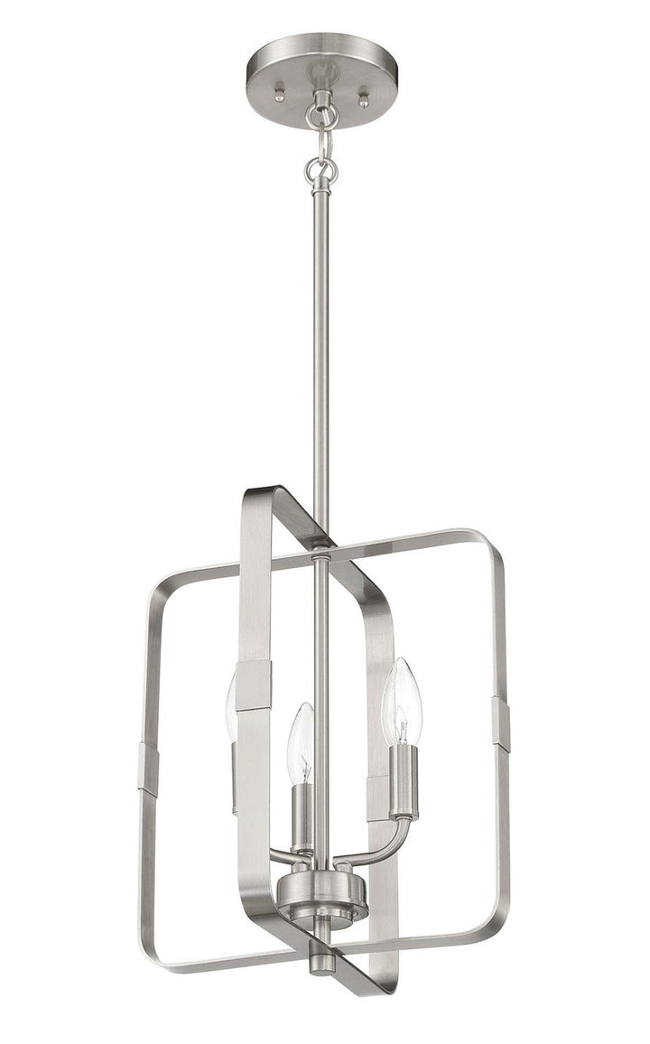 3 Light Foyer in Brushed Polished Nickel