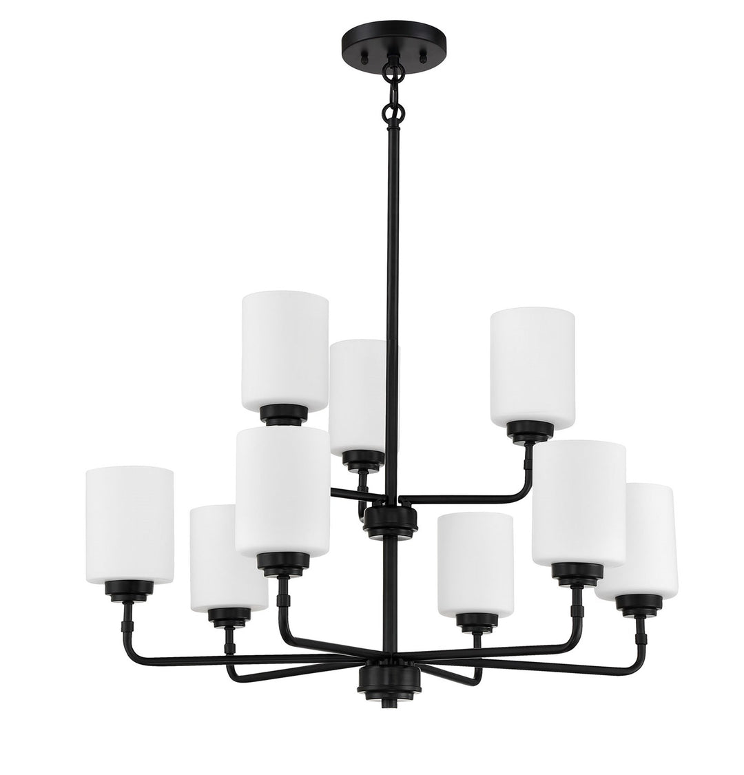 9 Light Chandelier in Flat Black by Craftmade