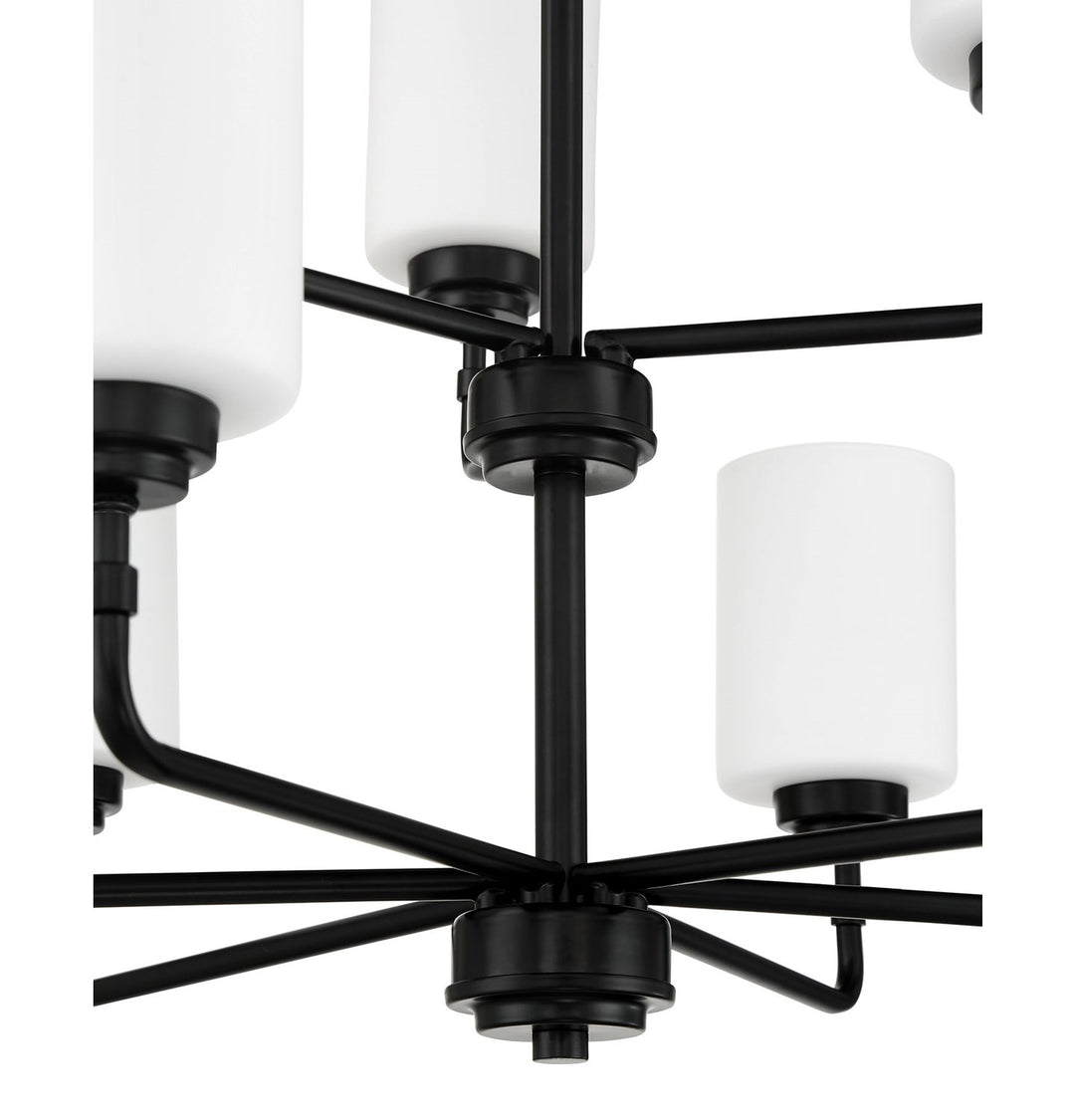 9 Light Chandelier in Flat Black