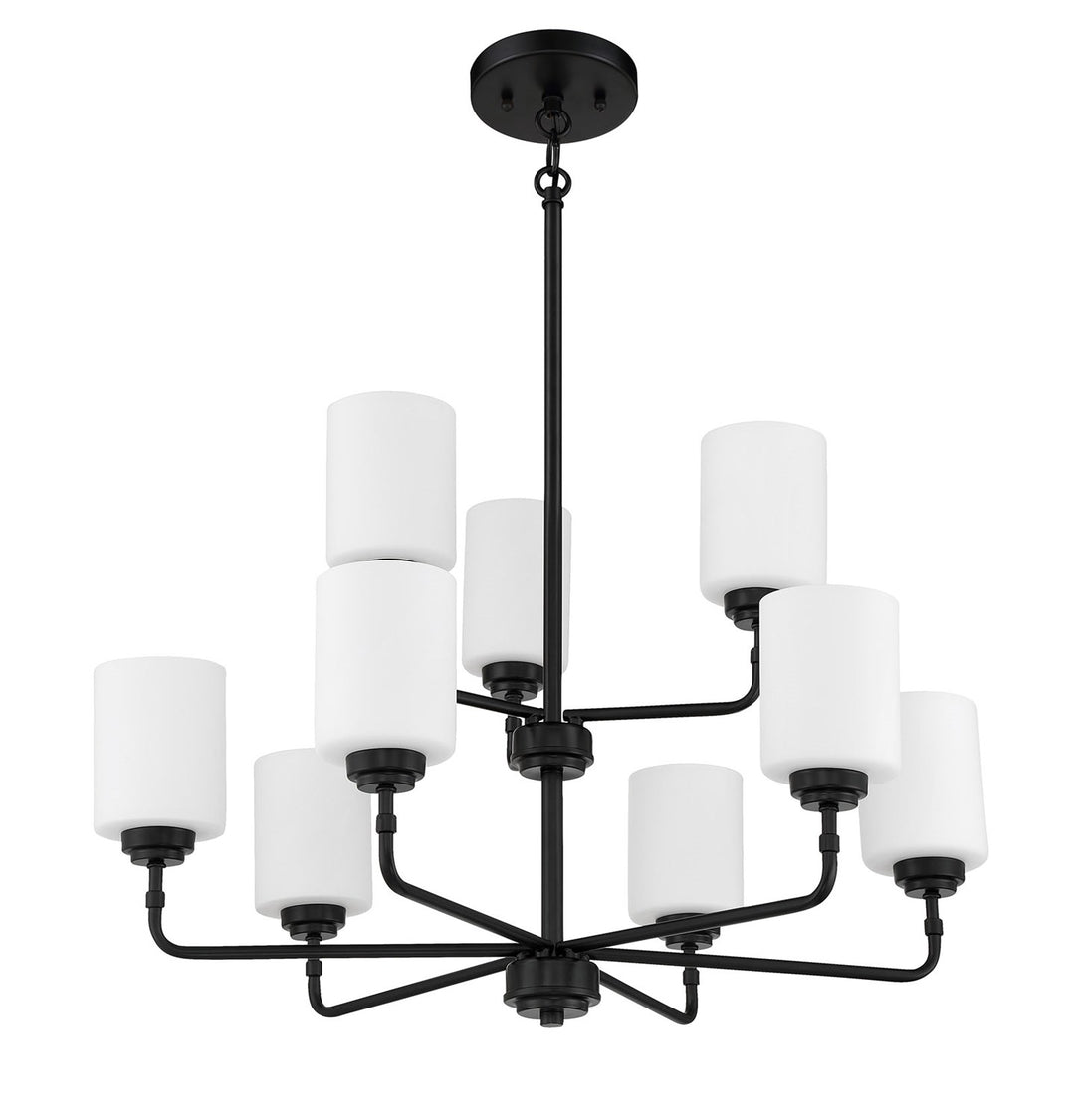 9 Light Chandelier in Flat Black