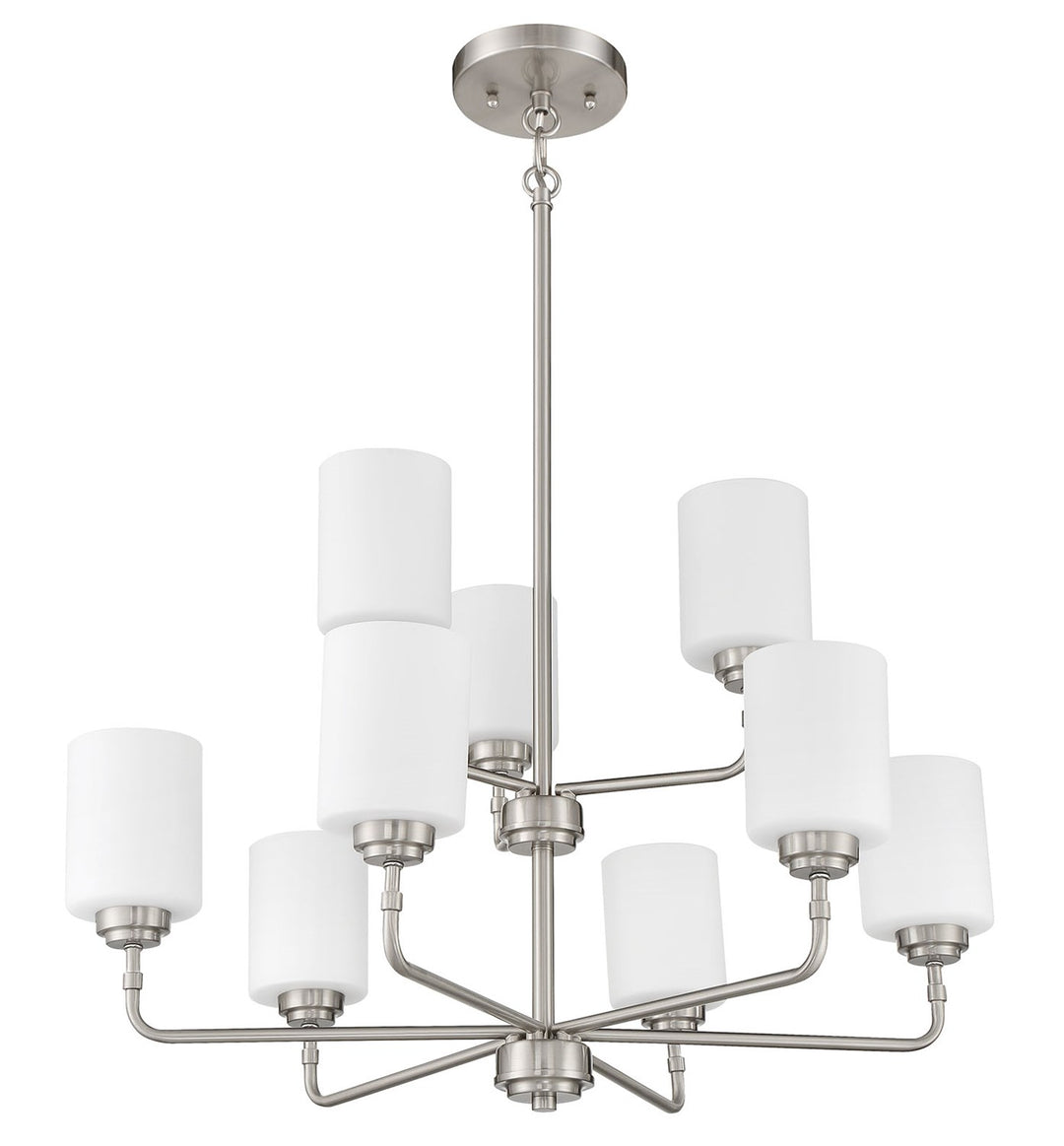 9 Light Chandelier in Brushed Polished Nickel