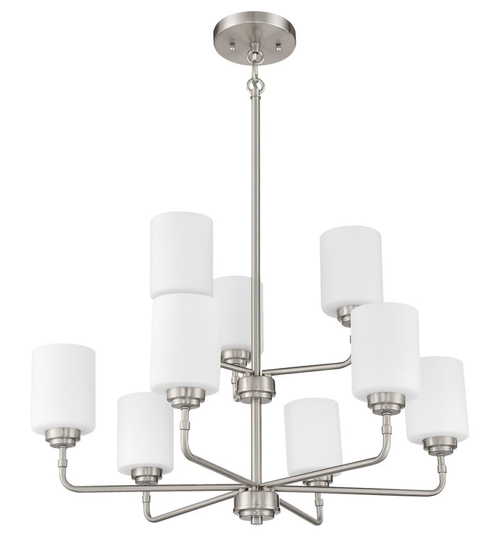 9 Light Chandelier in Brushed Polished Nickel