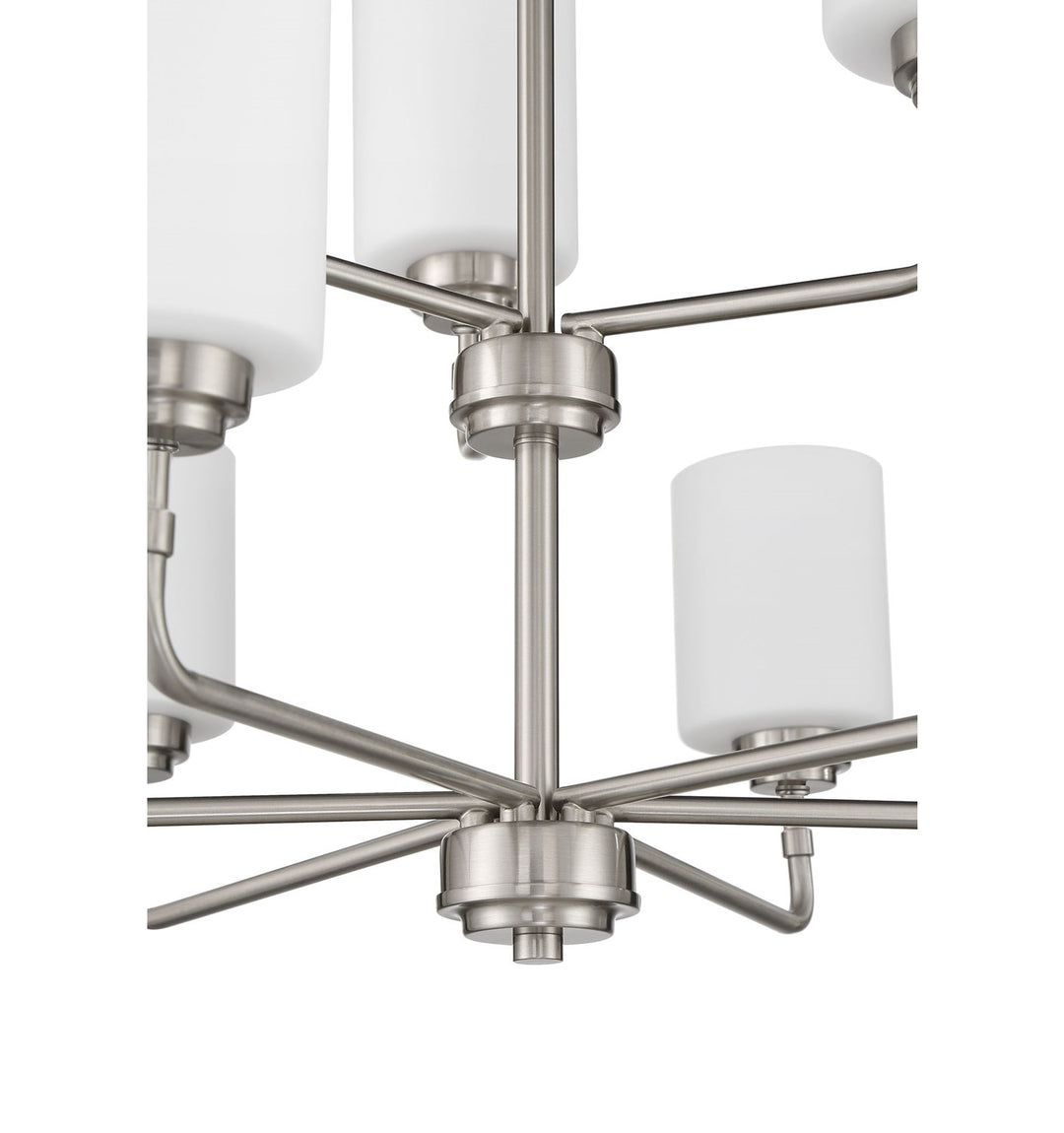 9 Light Chandelier in Brushed Polished Nickel