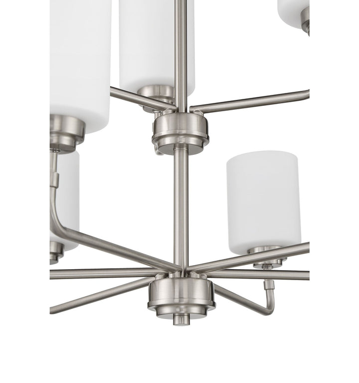 9 Light Chandelier in Brushed Polished Nickel