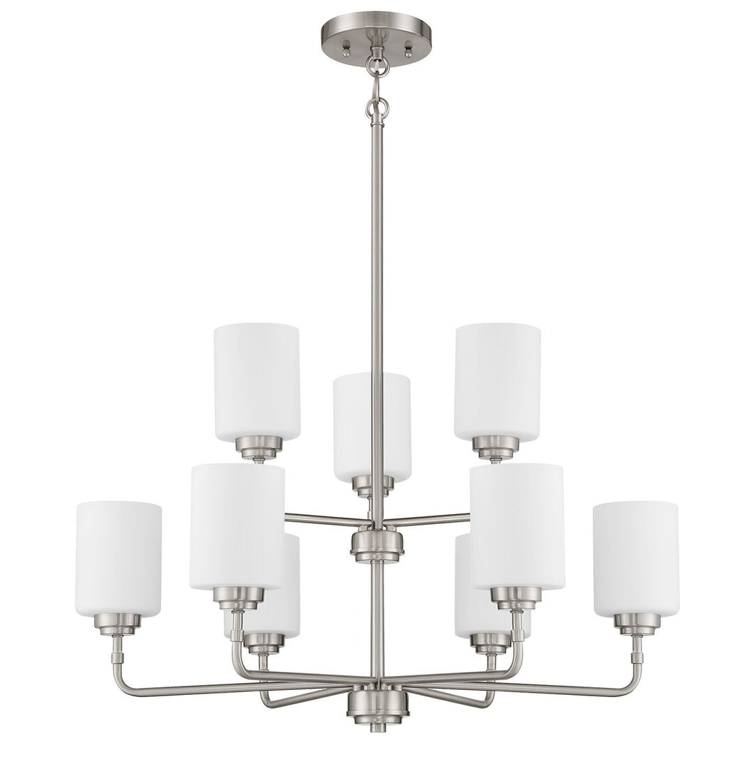 9 Light Chandelier in Brushed Polished Nickel