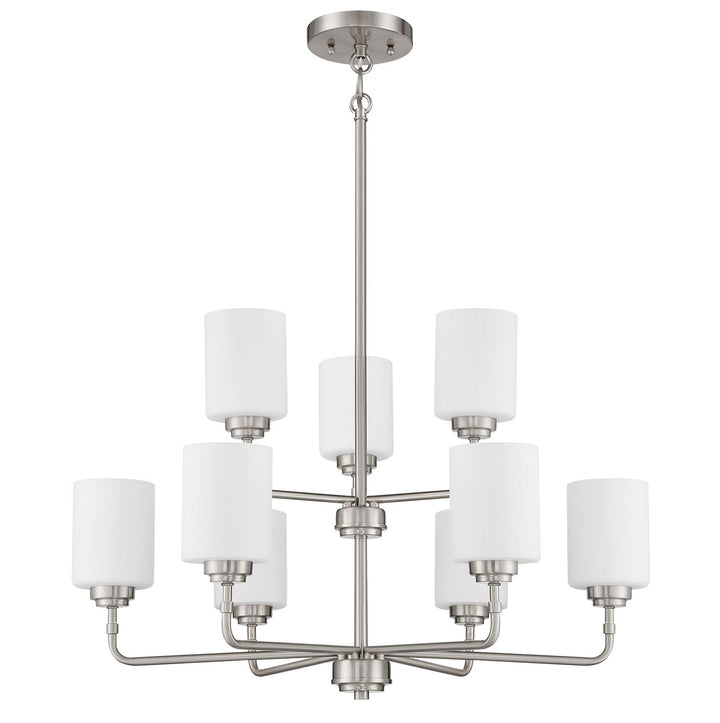 9 Light Chandelier in Brushed Polished Nickel