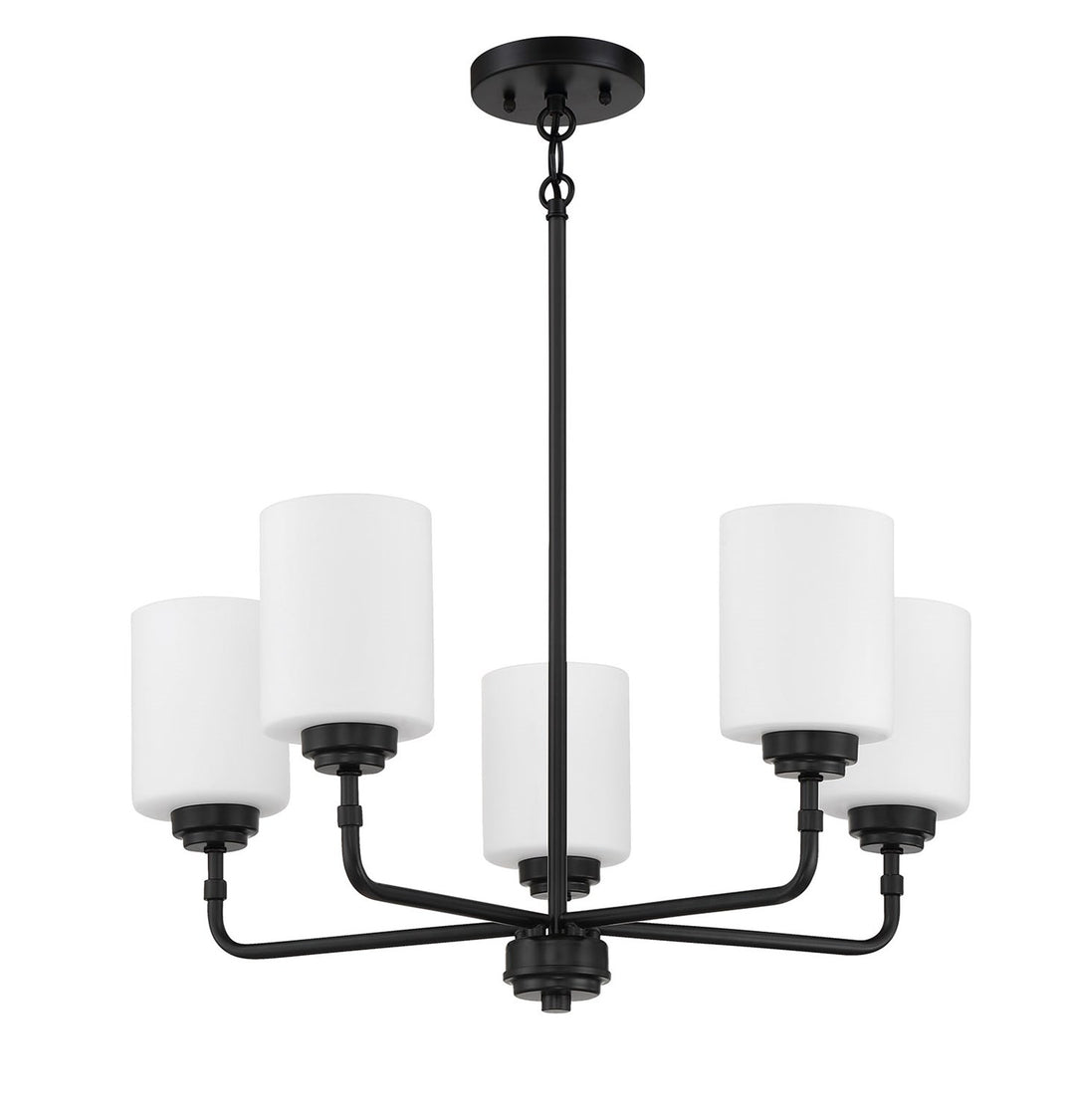 5 Light Chandelier in Flat Black