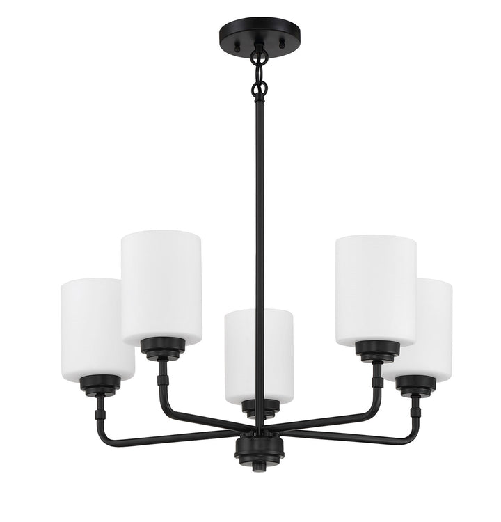 5 Light Chandelier in Flat Black