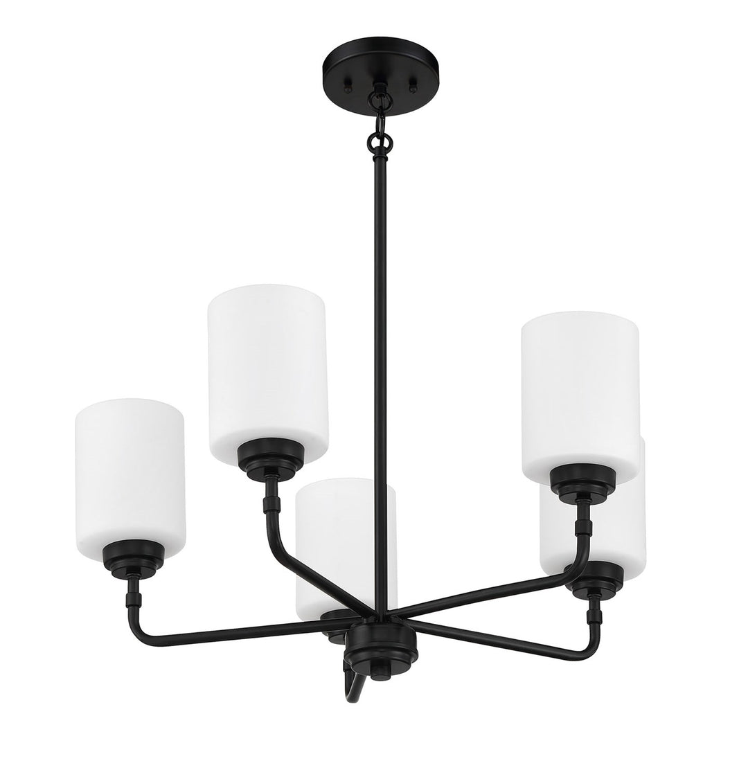5 Light Chandelier in Flat Black