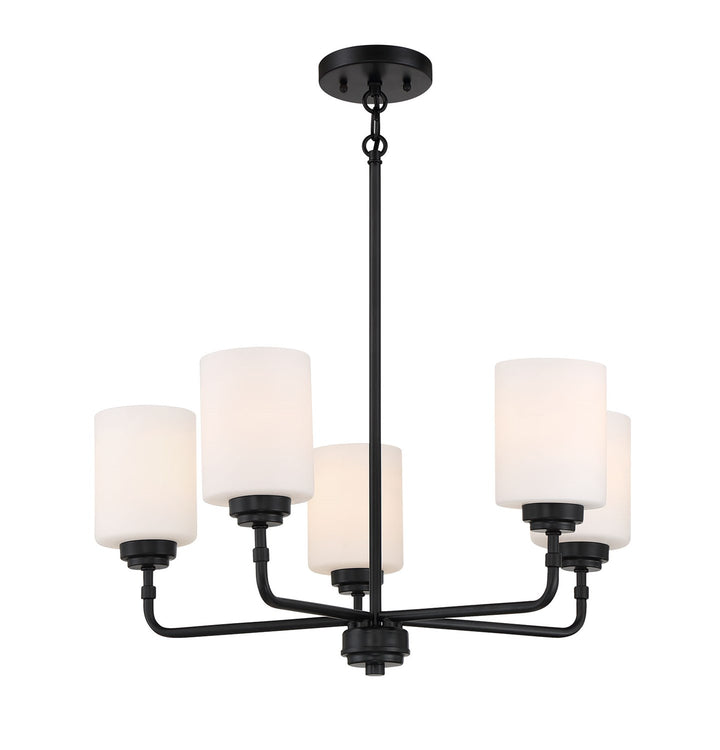 5 Light Chandelier in Flat Black