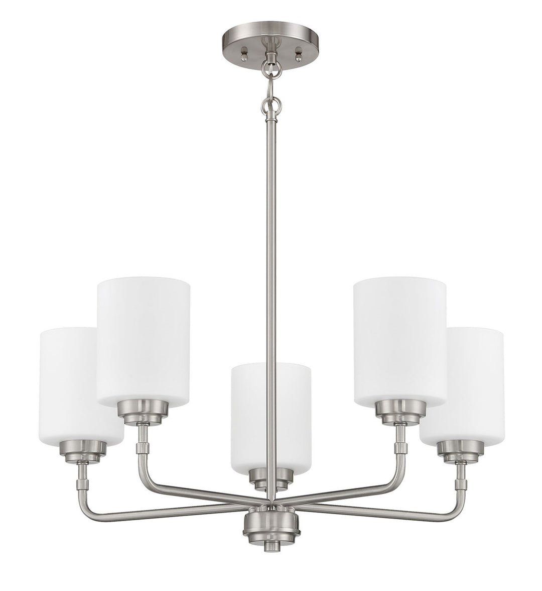 5 Light Chandelier in Brushed Polished Nickel