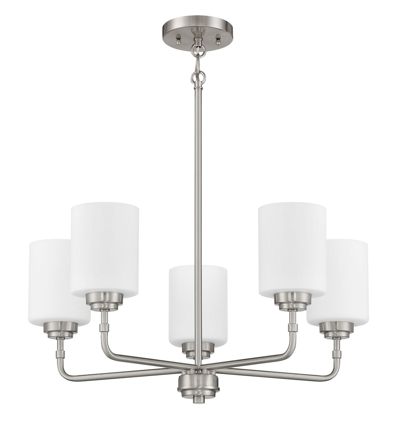 5 Light Chandelier in Brushed Polished Nickel