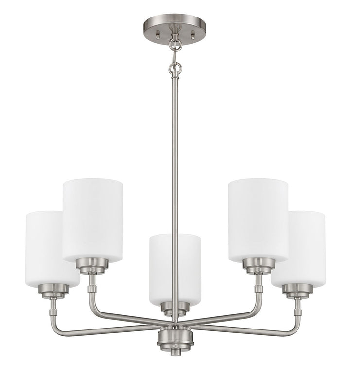 5 Light Chandelier in Brushed Polished Nickel