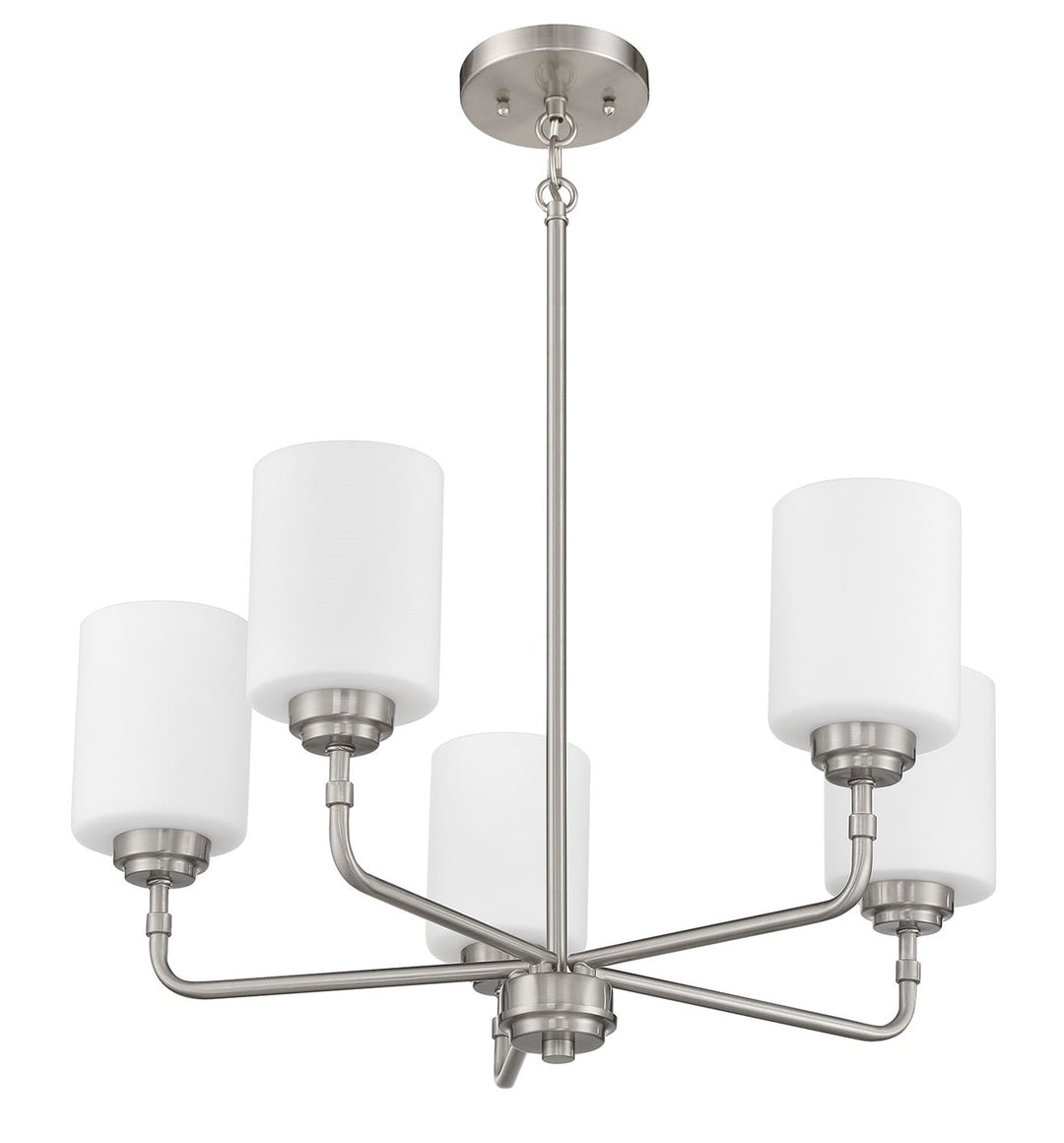 5 Light Chandelier in Brushed Polished Nickel