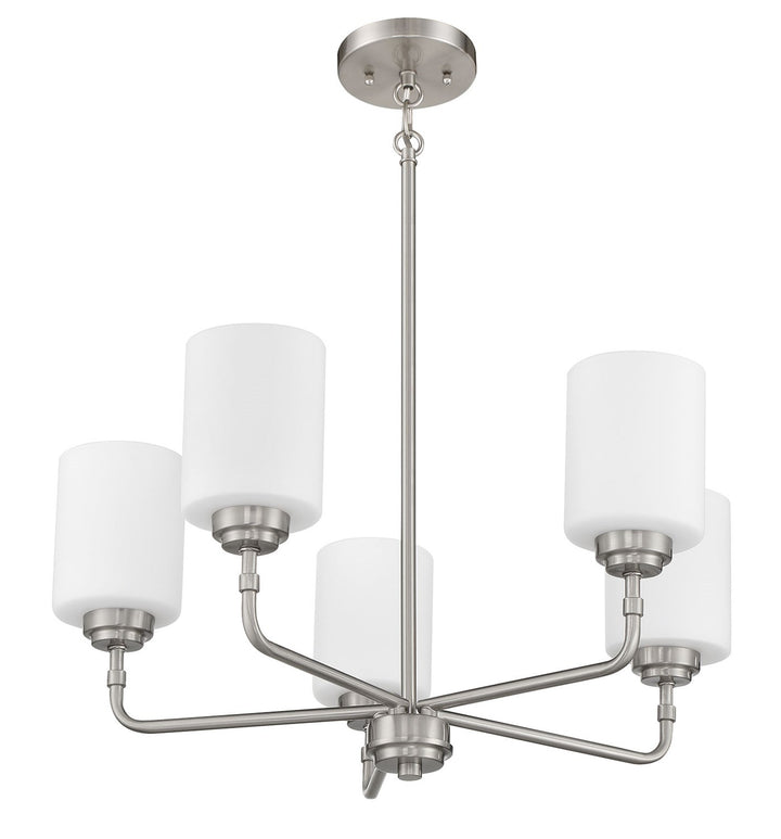 5 Light Chandelier in Brushed Polished Nickel