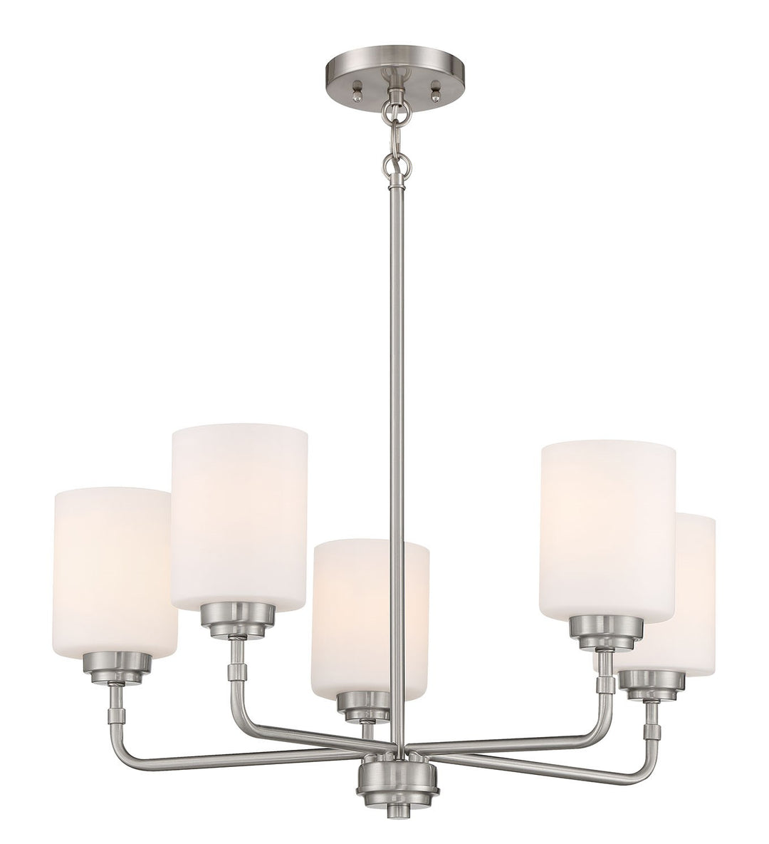 5 Light Chandelier in Brushed Polished Nickel