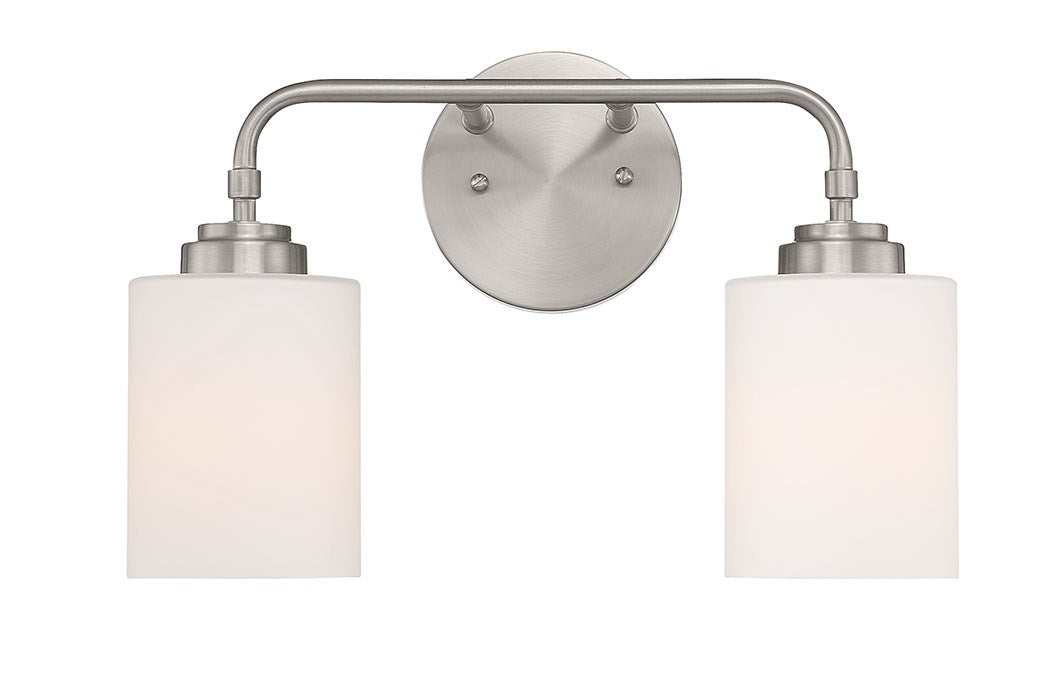 2 Light Vanity in Brushed Polished Nickel