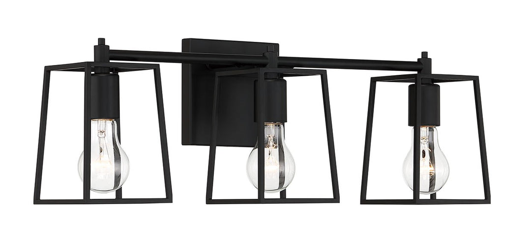 3 Light Vanity in Flat Black