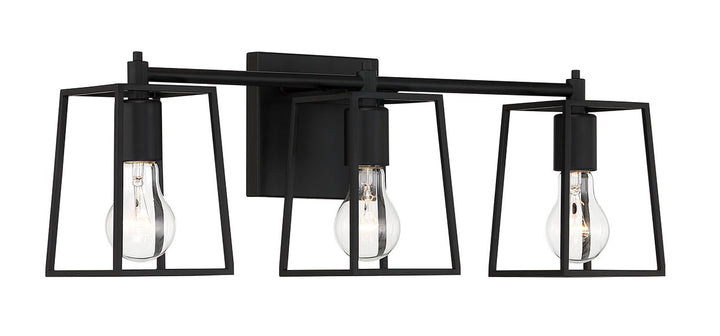 3 Light Vanity in Flat Black