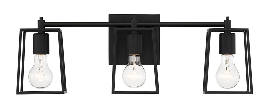 3 Light Vanity in Flat Black