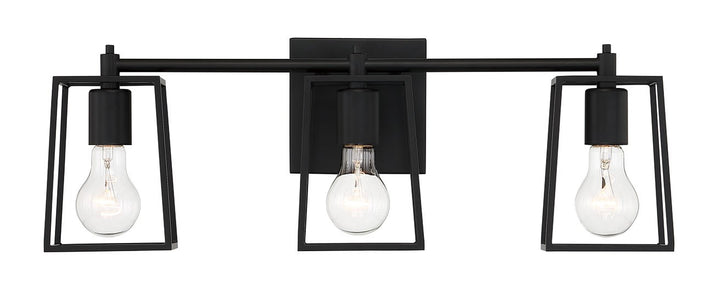3 Light Vanity in Flat Black