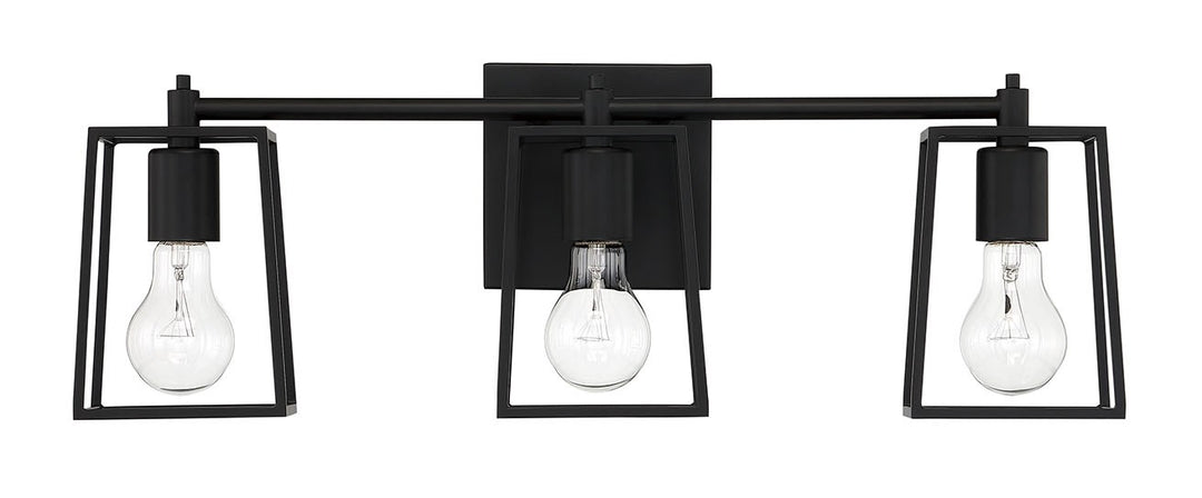 3 Light Vanity in Flat Black