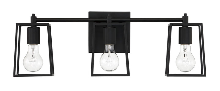 3 Light Vanity in Flat Black