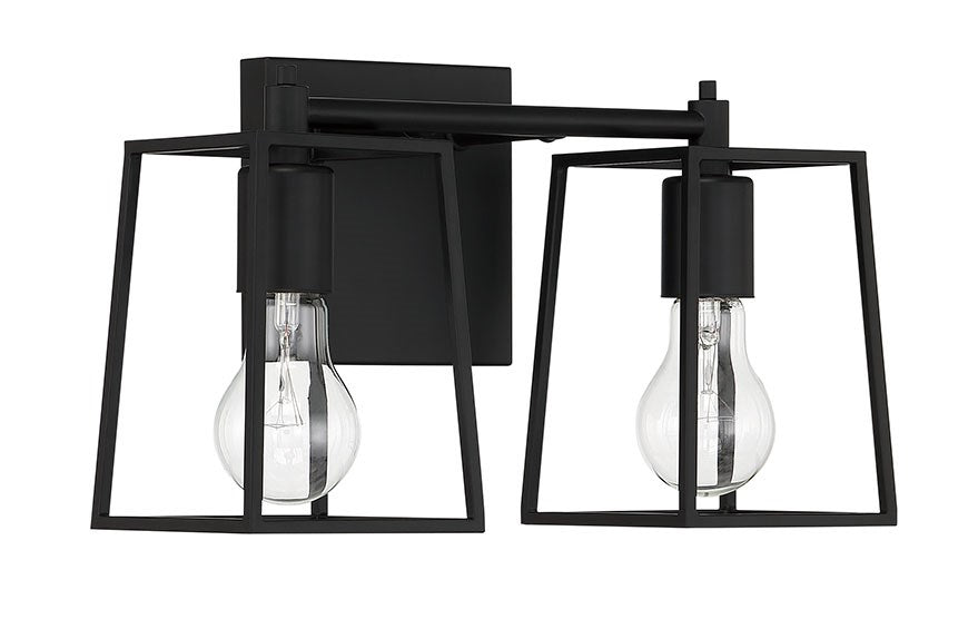 Dunn 2 Light Vanity in Flat Black by Craftmade