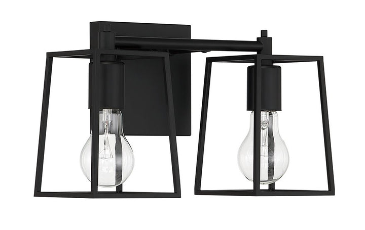 Dunn 2 Light Vanity in Flat Black by Craftmade