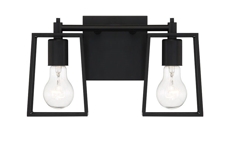 Dunn 2 Light Vanity in Flat Black