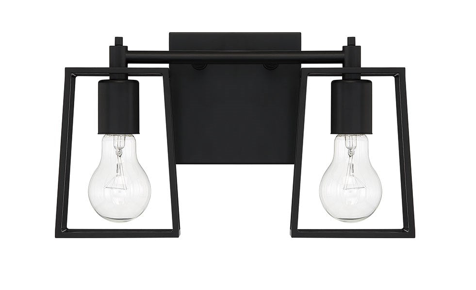 Dunn 2 Light Vanity in Flat Black