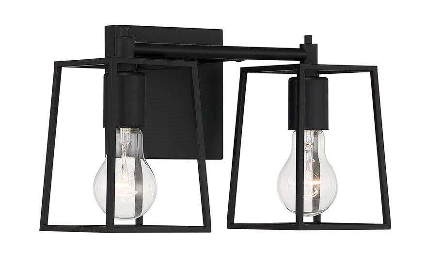 Dunn 2 Light Vanity in Flat Black
