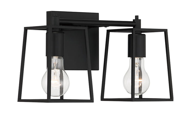 Dunn 2 Light Vanity in Flat Black