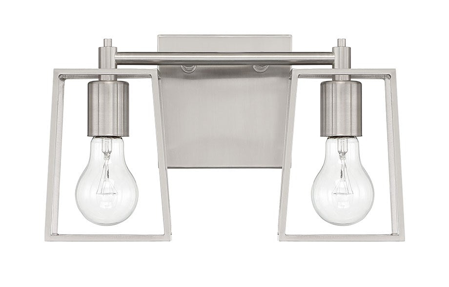 Dunn 2 Light Vanity in Brushed Polished Nickel