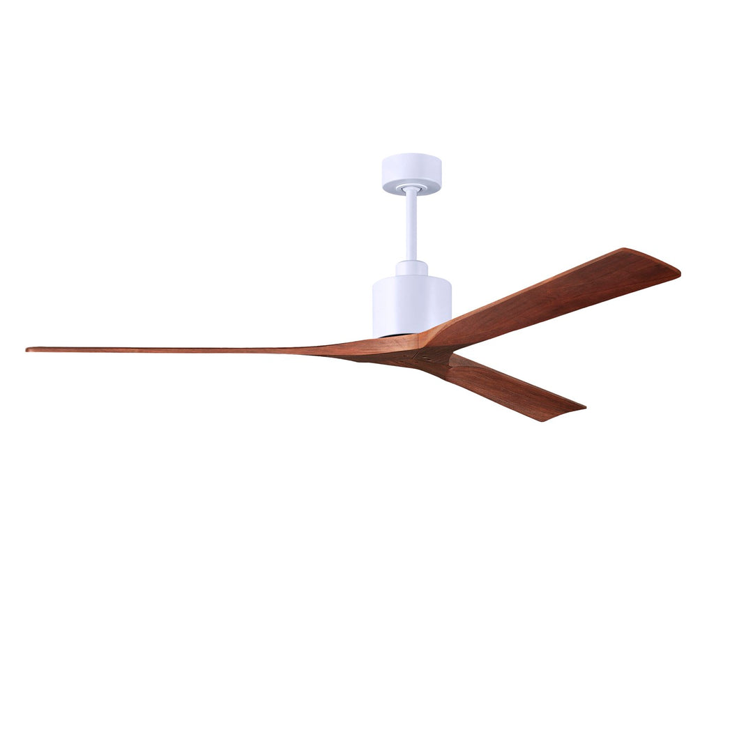 72in Ceiling Fan In Matte White - Walnut Blades by Matthews Fan Company