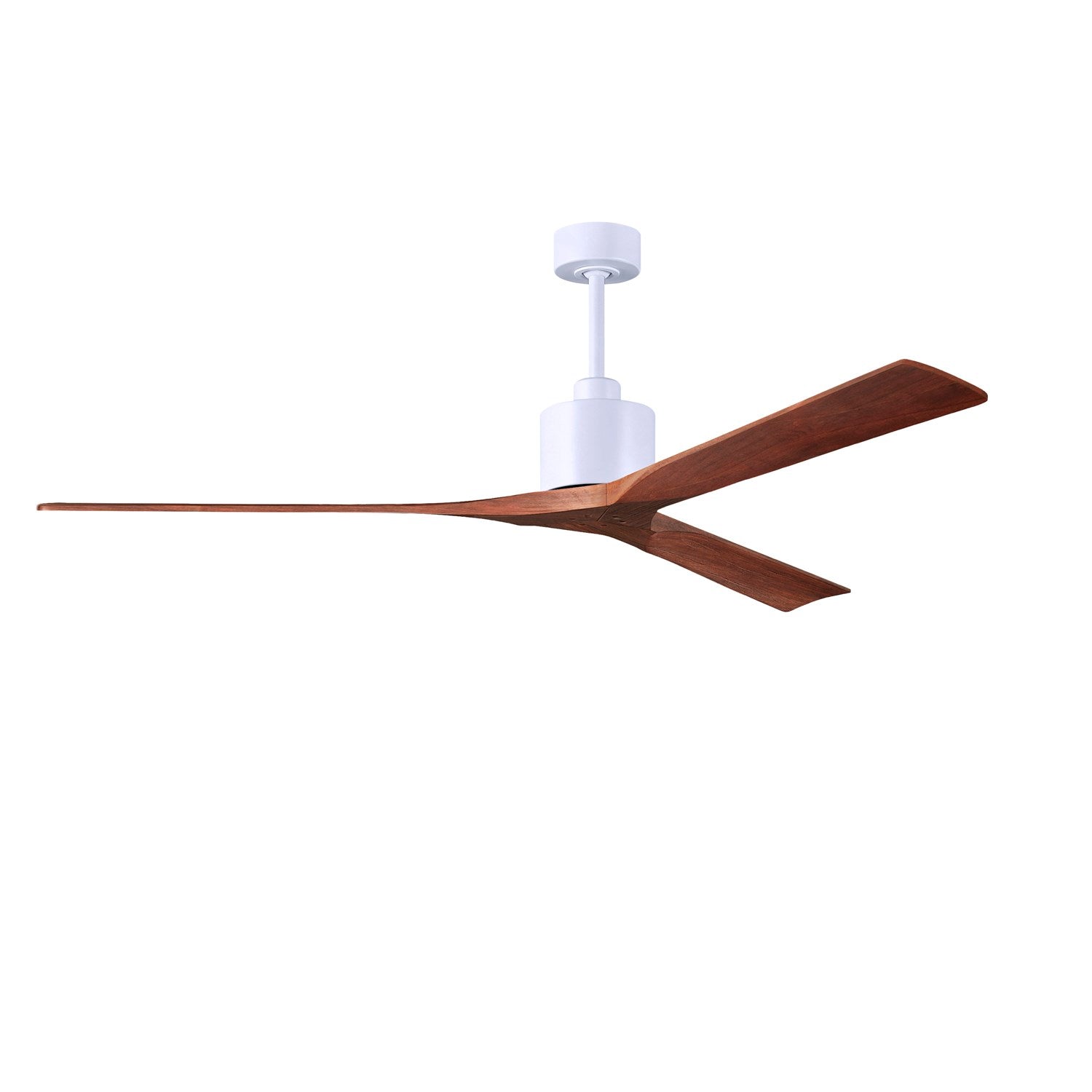 72in Ceiling Fan In Matte White - Walnut Blades by Matthews Fan Company