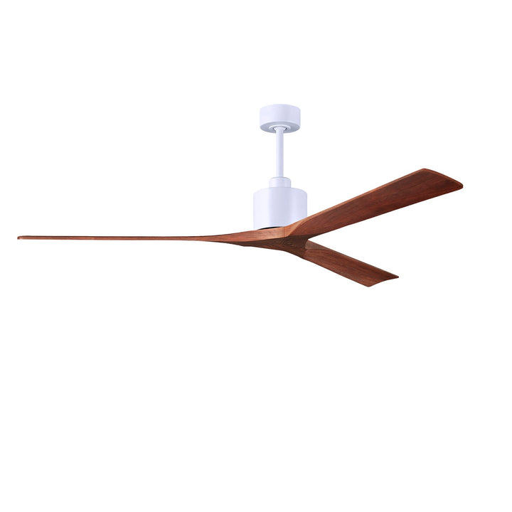 72in Ceiling Fan In Matte White - Walnut Blades by Matthews Fan Company