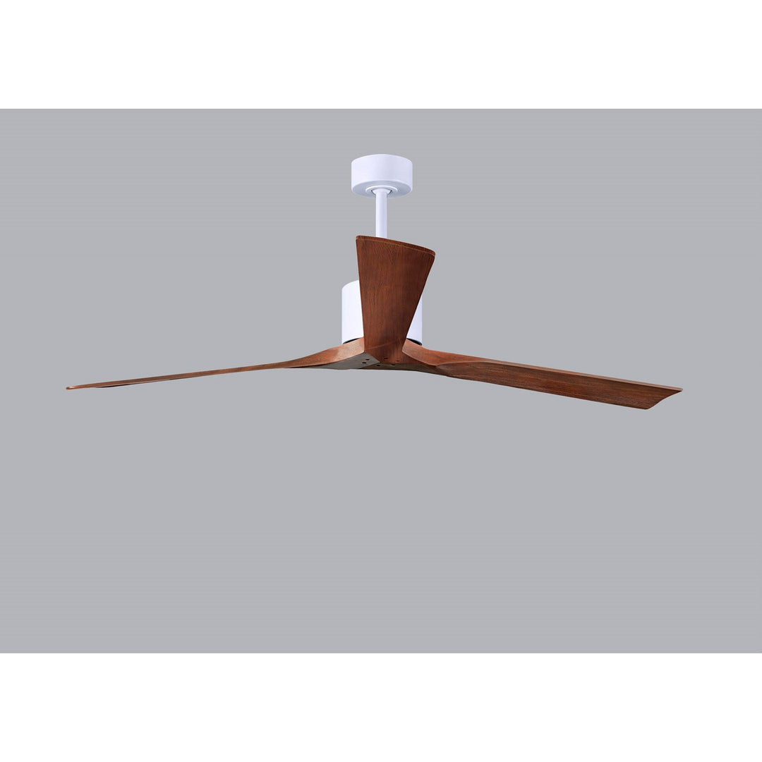 72in Ceiling Fan In Matte White - Walnut Blades