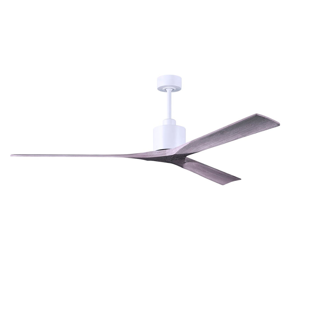 72in Ceiling Fan In Matte White - Barnwood Tone Blades by Matthews Fan Company
