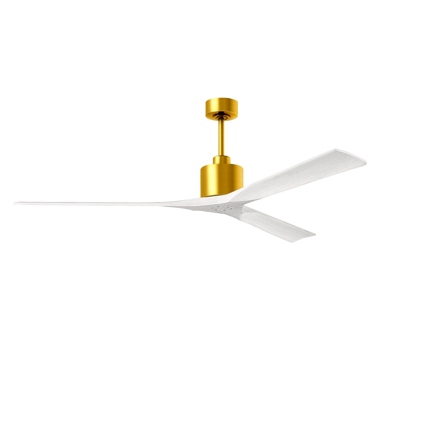 72in Ceiling Fan In Brushed Brass And Matte White Blades by Matthews Fan Company