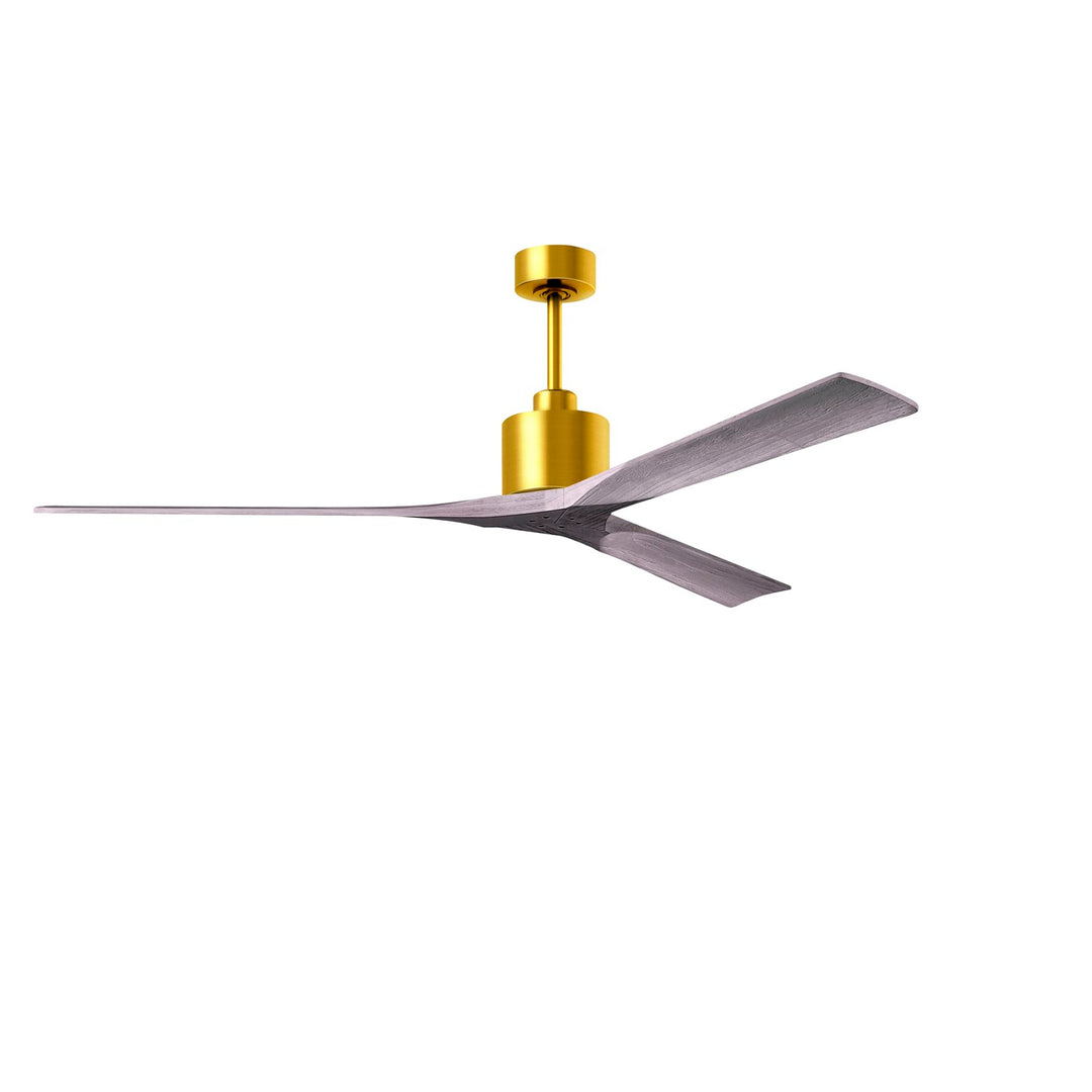 72in Ceiling Fan In Brushed Brass - Barnwood Tone Blades by Matthews Fan Company