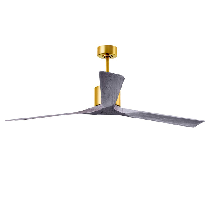 72in Ceiling Fan In Brushed Brass - Barnwood Tone Blades