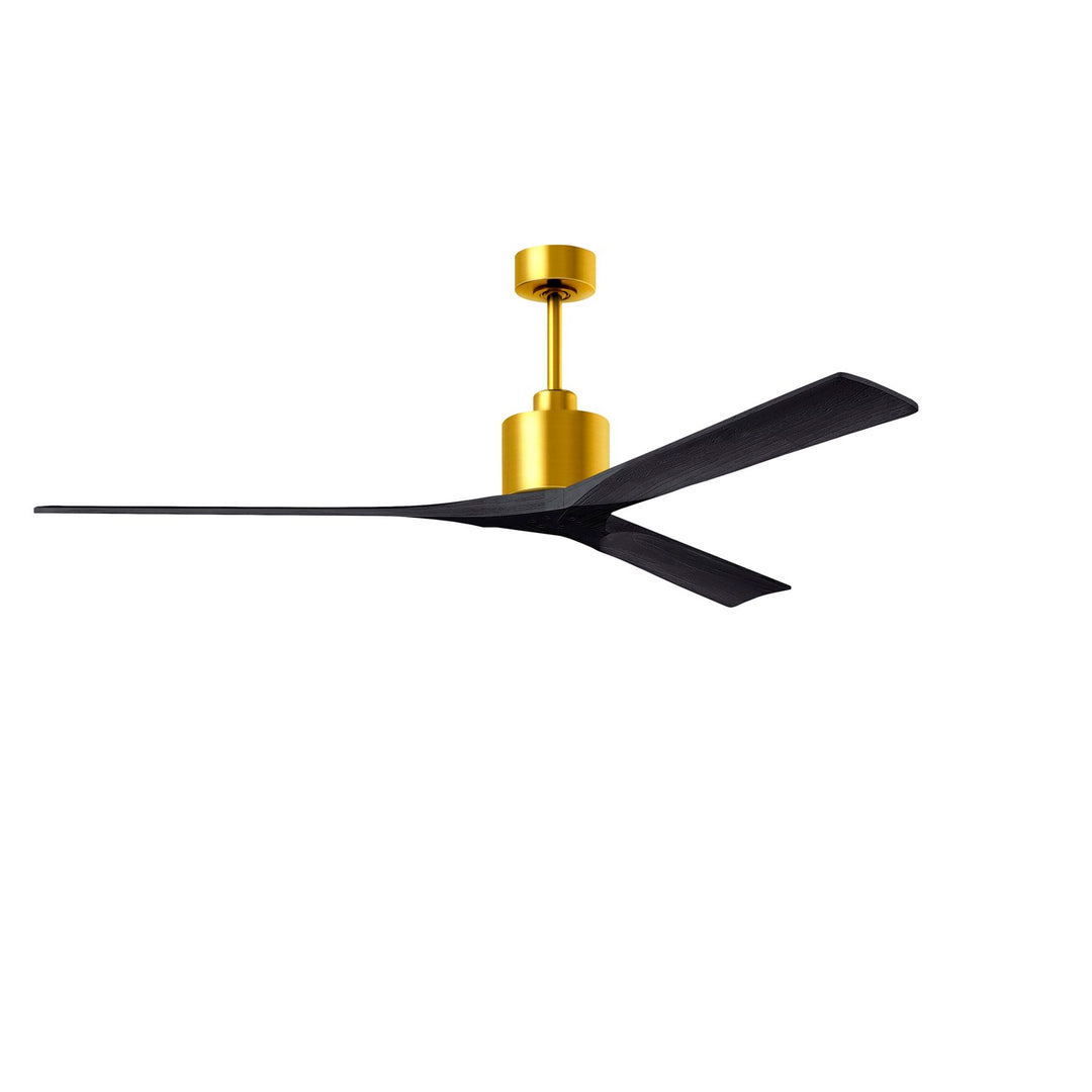 72in Ceiling Fan In Brushed Brass And Matte Black Blades by Matthews Fan Company